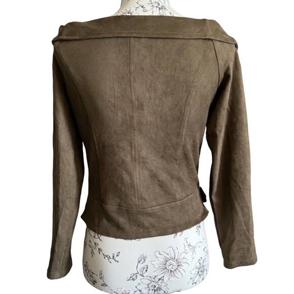 Fashion Nova Soft Suede Sway Jacket in Olive Medium - Picture 8 of 8